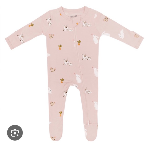 Kyte Baby Zipper PJ Easter Aloe Chick (green chicks)&Blush Rabbit (pink bunnies) - Picture 2 of 15